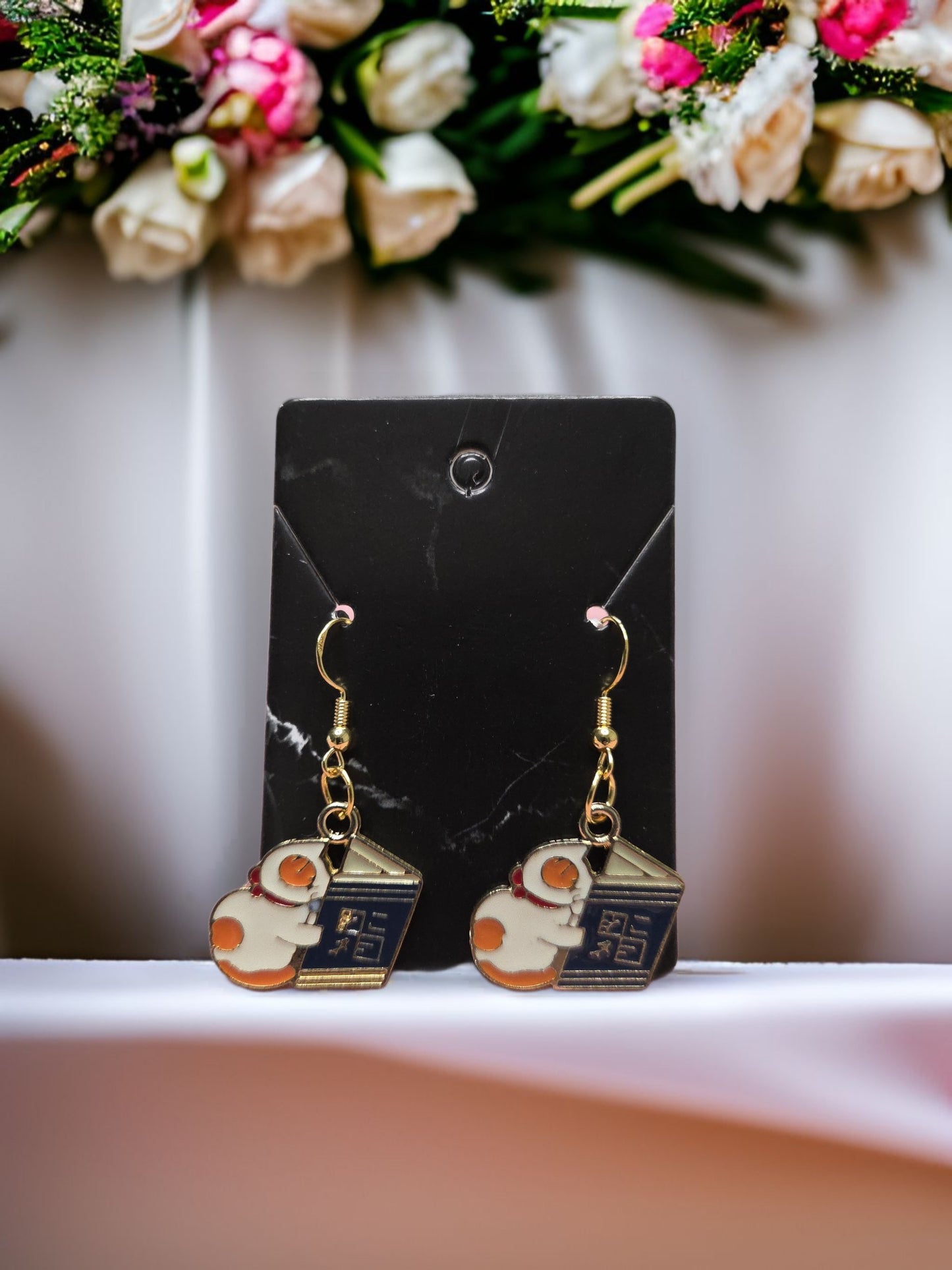 Book Nook Kitty Earrings