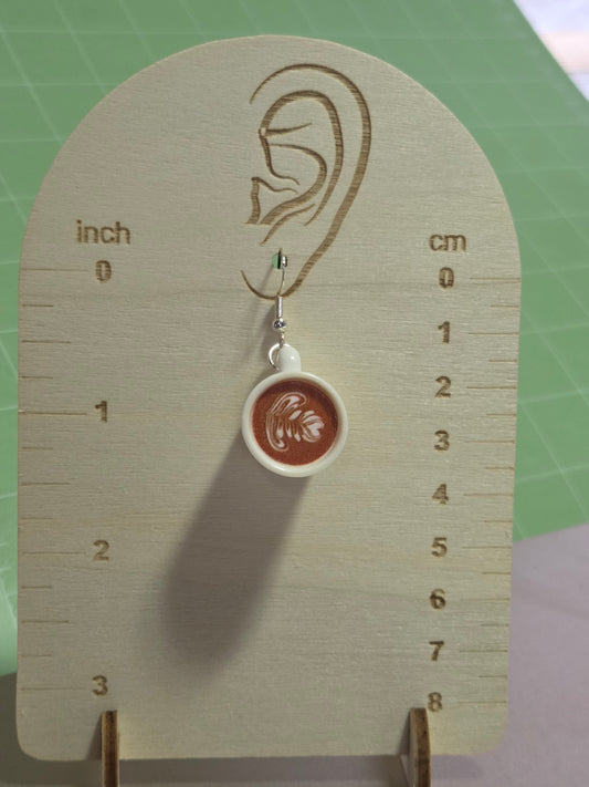 Mini leaf Latte Art Earrings