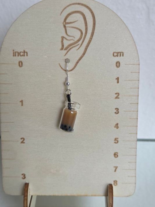 Coffee boba tea earrings