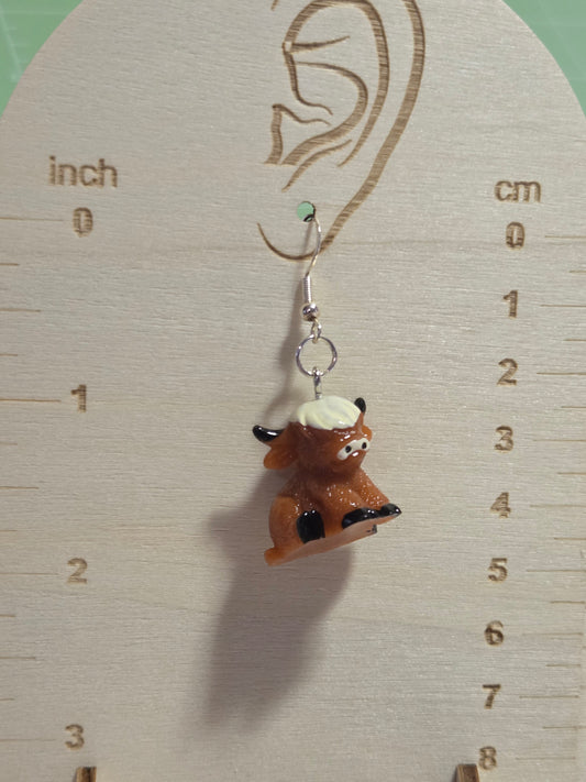 Brown Highland Cow Earrings