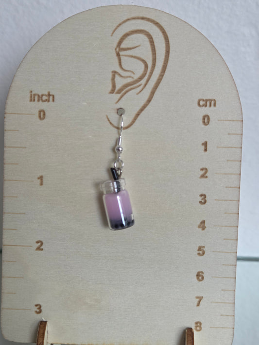 Light pink boba tea earrings