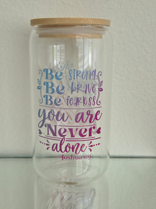 Colorful faith inspired glass cup