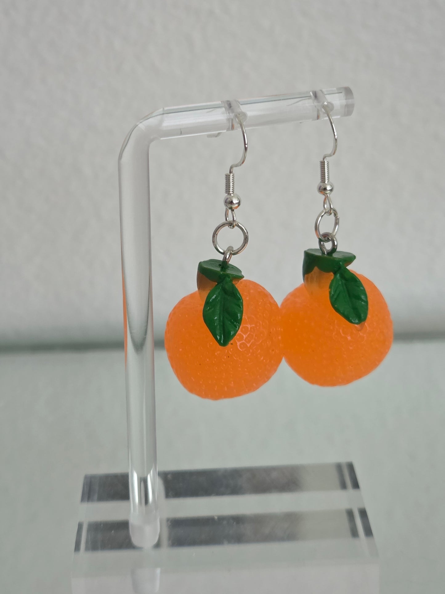 orange fruit earrings