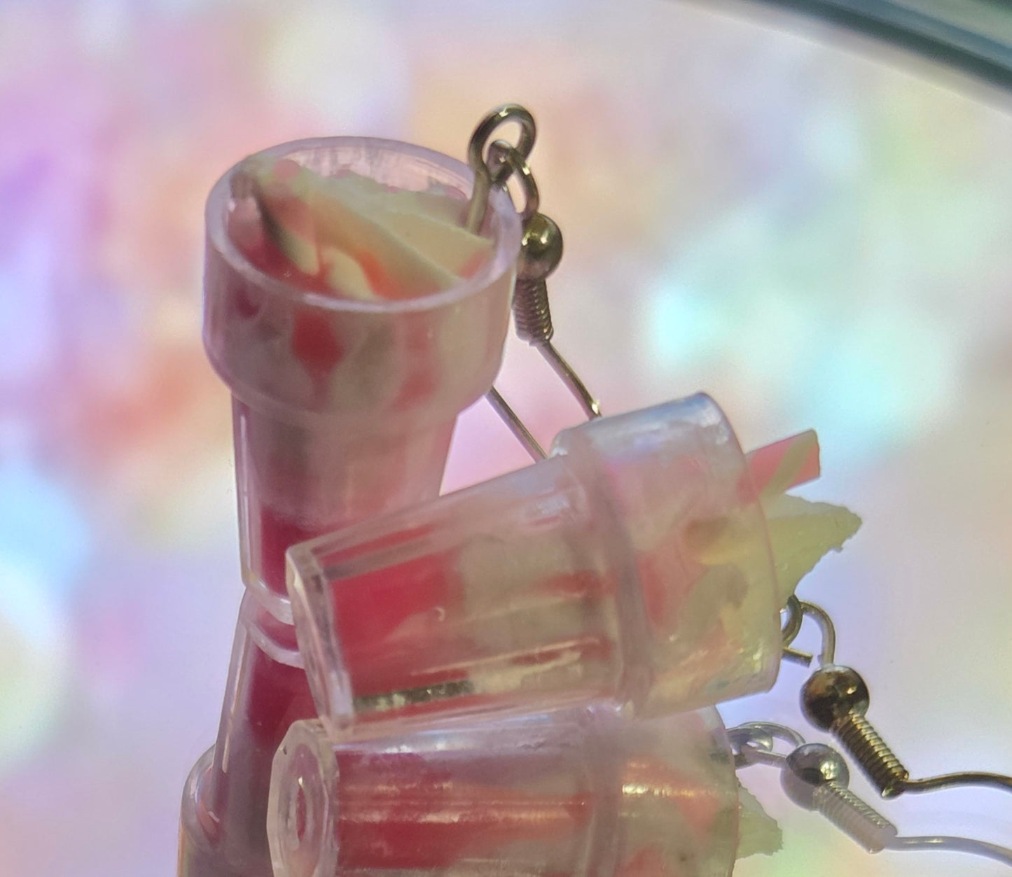 Strawberry Swirl Milkshake Earrings 
