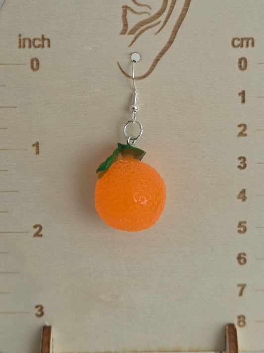 orange fruit earrings