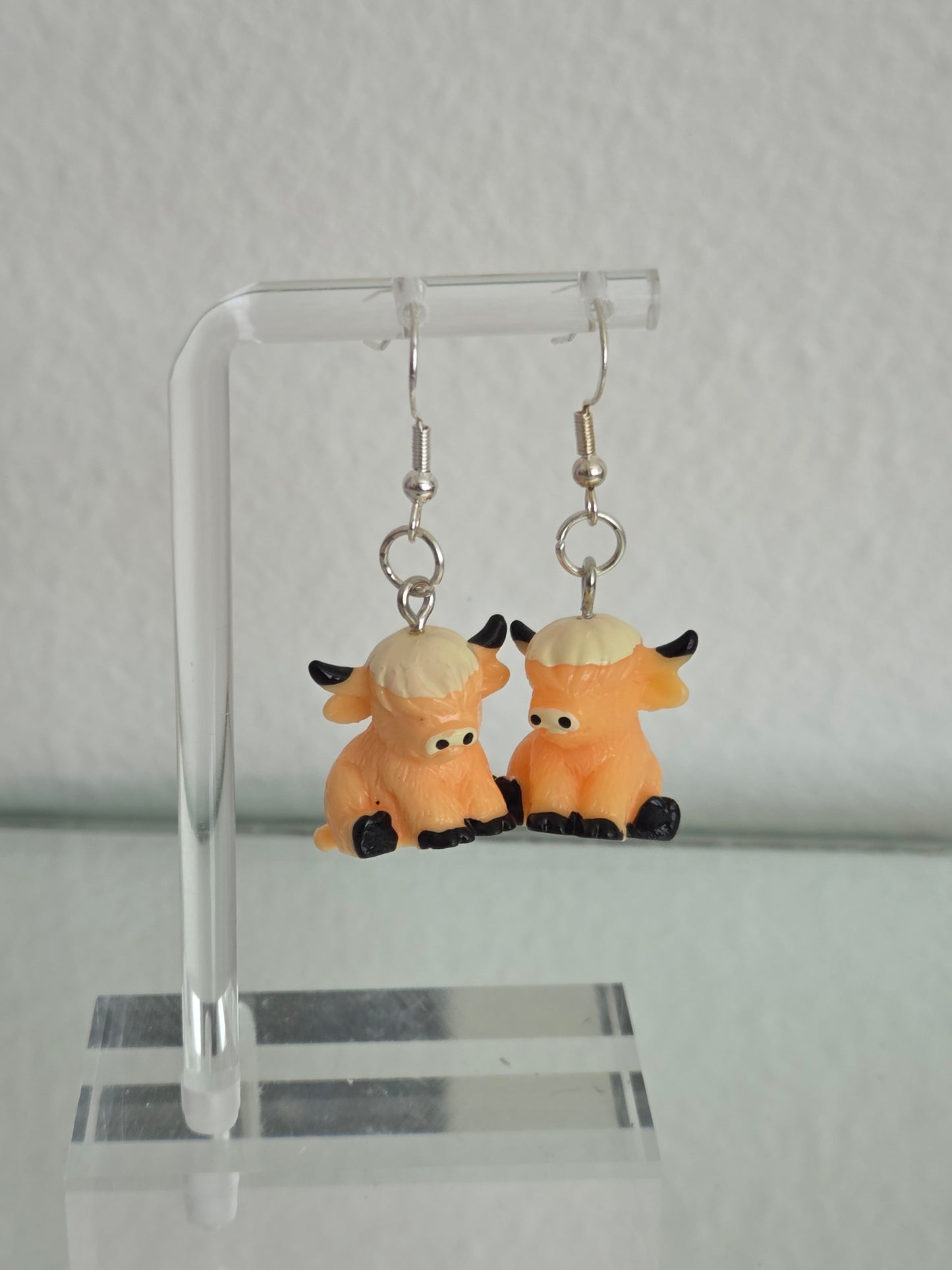 yellow highland cow earrings
