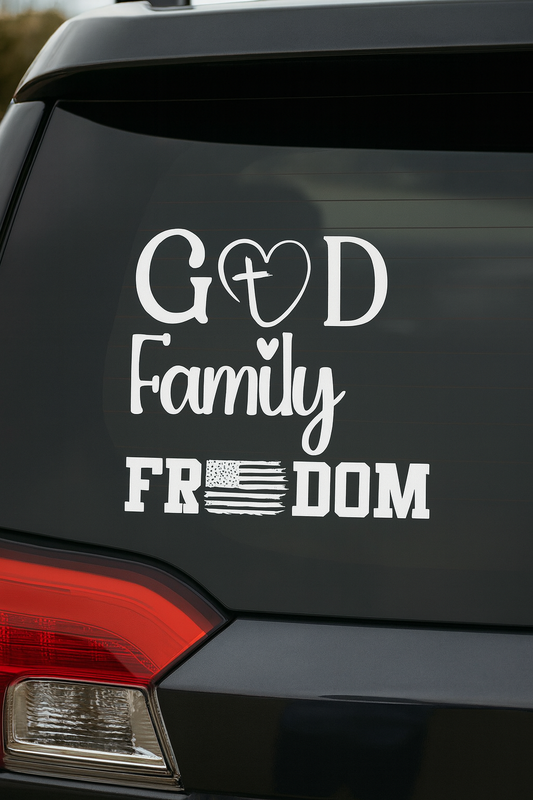 GOD, Family, Freedom car decal sticker