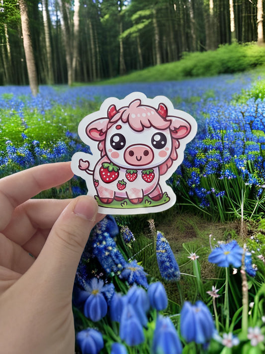Strawberry Cow Sticker