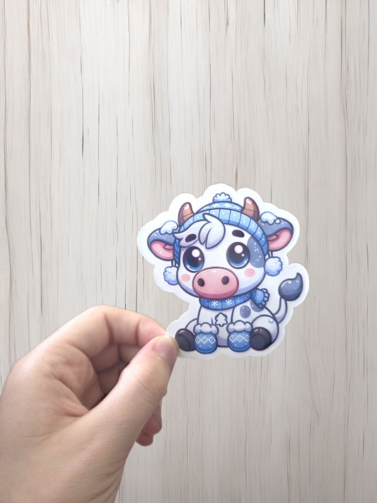 Snow cow sticker