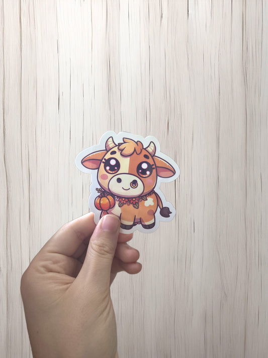 Fall time cow Sticker