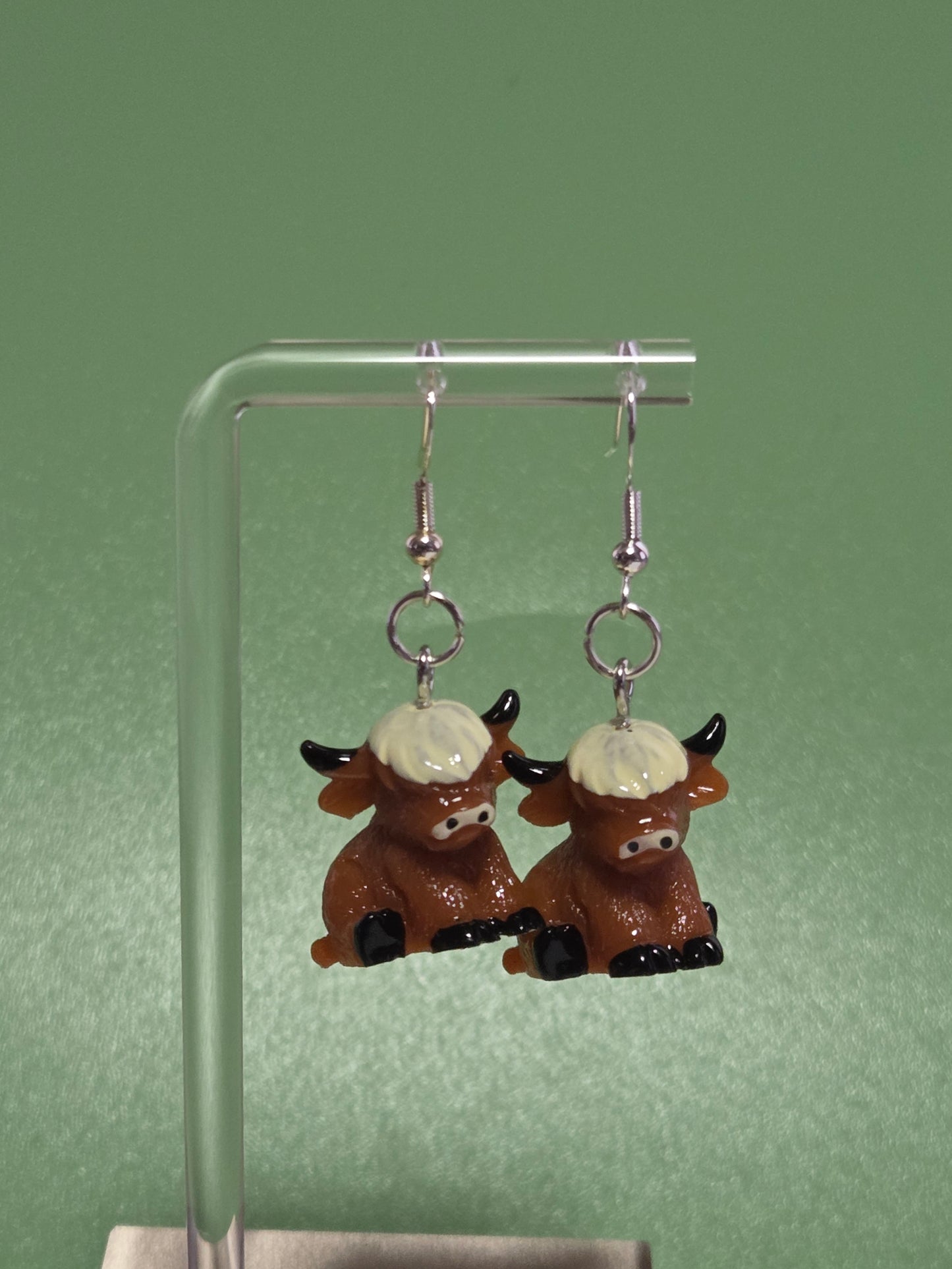 Brown Highland Cow Earrings